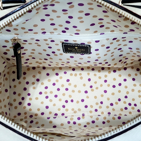 🆕 Kate Spade Alessa Berkeley Lane Leather Crossbody & Handbag. Black & Ivory. - Picture 8 of 15